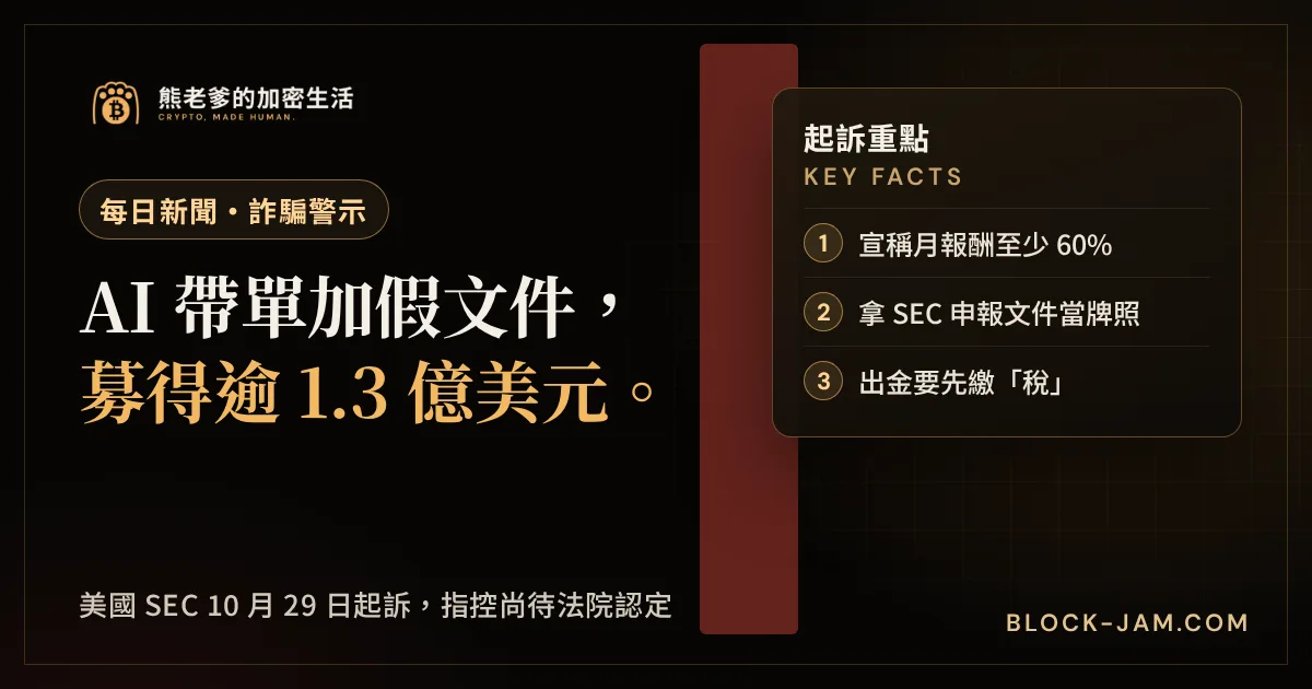 美國 SEC 起訴 BG Wealth 與 DSJ Exchange 加密貨幣帶單詐騙案的新聞封面