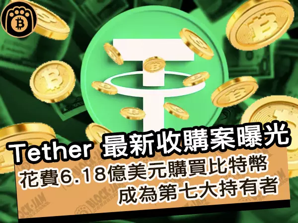 熊老爹 - Tether 最新收購案曝光！花費6.18億美元購買比特幣，成為第七大持有者