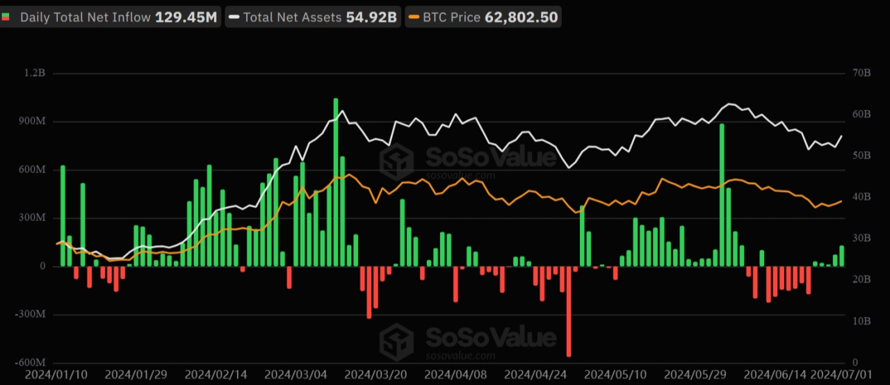 熊老爹比特幣資訊交流情報網 - 現貨 BTC ETF 每日流量。資料來源：SoSoValue - 非營利目的