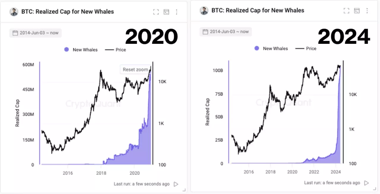 熊老爹比特幣資訊交流情報網 - 比特幣鯨魚的累積與2020年相呼應。資料來源：奇英柱  - 非營利目的