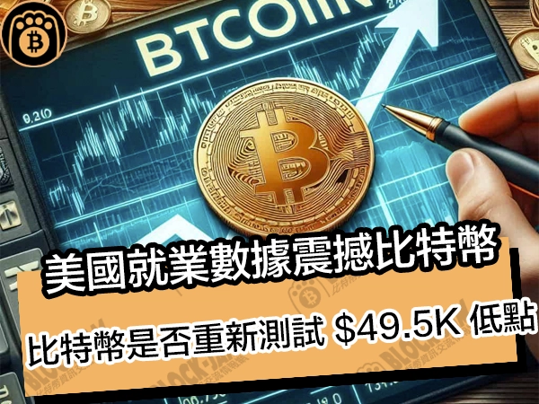 美國就業數據震撼比特幣：BTC 是否重新測試 $49.5K 低點？ - 熊老爹比特幣資訊交流情報網